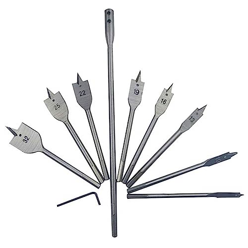 10pcs Flachfräsbohrer Set,Flacher Holzbohrer aus Kohlenstoffstahl,Holzbearbeitung Spaten Bohrer,für Weichholz, Grobspanplatte,6-32 mm, Zubehör Schlagbohrmaschine. 10pcs Flachfräsbohrer Set,Flacher Holzbohrer aus Kohlenstoffstahl,Holzbearbeitung Spaten Bohrer,für Weichholz, Grobspanplatte,6-32 mm, Zubehör Schlagbohrmaschine. von CRSUSUKJ