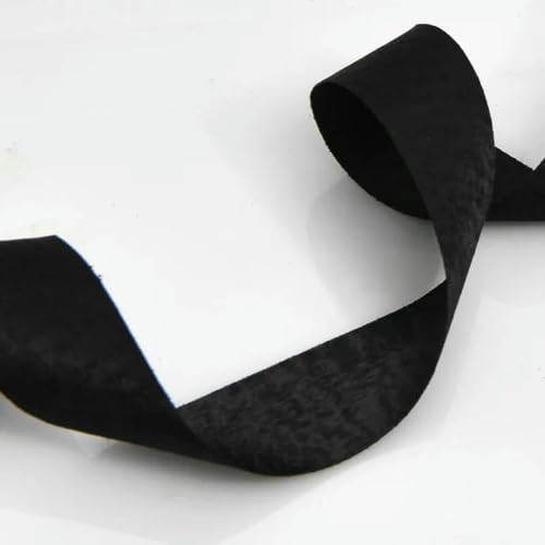 Dickes Satinband, Doppelseitiges Samtband, handgefertigt, for Hochzeitsdekoration, DIY-Blumenstrauß, Haarschmuck, Geschenkband, 4 cm, 9,1 m(Black) von CRYSEU