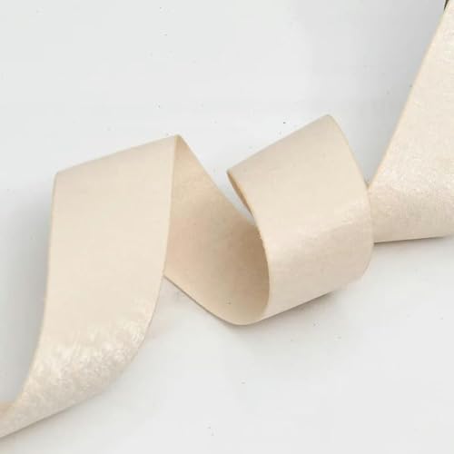 Dickes Satinband, Doppelseitiges Samtband, handgefertigt, for Hochzeitsdekoration, DIY-Blumenstrauß, Haarschmuck, Geschenkband, 4 cm, 9,1 m(Champagne) von CRYSEU