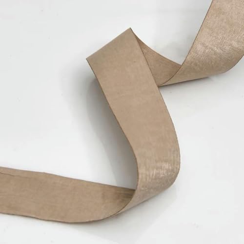 Dickes Satinband, Doppelseitiges Samtband, handgefertigt, for Hochzeitsdekoration, DIY-Blumenstrauß, Haarschmuck, Geschenkband, 4 cm, 9,1 m(Coffee) von CRYSEU