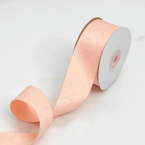 Dickes Satinband, Doppelseitiges Samtband, handgefertigt, for Hochzeitsdekoration, DIY-Blumenstrauß, Haarschmuck, Geschenkband, 4 cm, 9,1 m(Light Pink) von CRYSEU