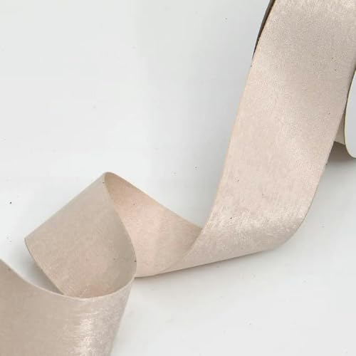 Dickes Satinband, Doppelseitiges Samtband, handgefertigt, for Hochzeitsdekoration, DIY-Blumenstrauß, Haarschmuck, Geschenkband, 4 cm, 9,1 m(Skin) von CRYSEU