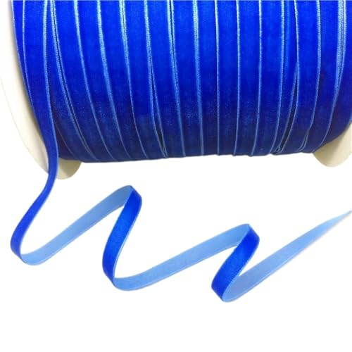 Dickes Satinband, Samtband for Heimdekoration, 4,5 m, luxuriöses Vintage-Samtband, 10 mm, blau-grün-braunes Geschenkband mit Schleife, 1 Rolle(Blue) von CRYSEU