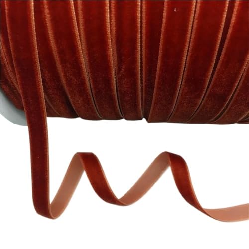 Dickes Satinband, Samtband for Heimdekoration, 4,5 m, luxuriöses Vintage-Samtband, 10 mm, blau-grün-braunes Geschenkband mit Schleife, 1 Rolle(Brown) von CRYSEU