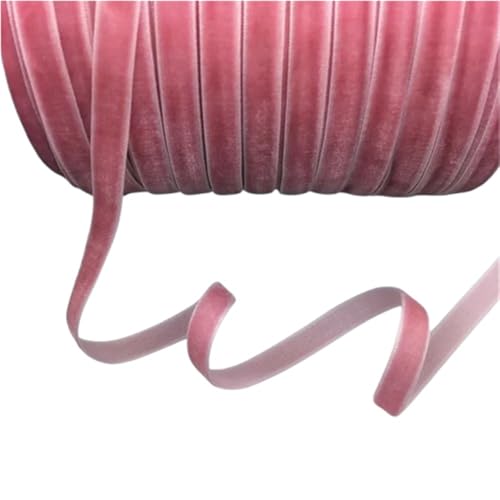 Dickes Satinband, Samtband for Heimdekoration, 4,5 m, luxuriöses Vintage-Samtband, 10 mm, blau-grün-braunes Geschenkband mit Schleife, 1 Rolle(Deep Pink) von CRYSEU