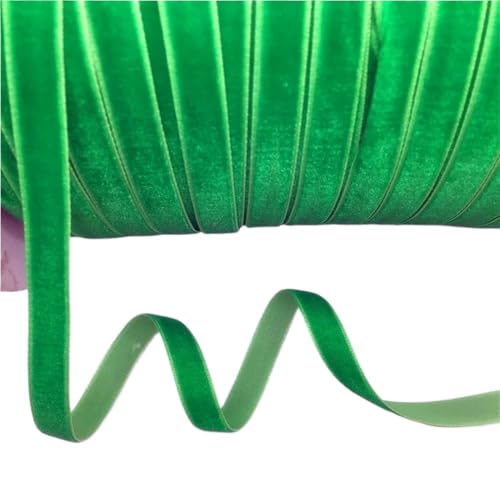 Dickes Satinband, Samtband for Heimdekoration, 4,5 m, luxuriöses Vintage-Samtband, 10 mm, blau-grün-braunes Geschenkband mit Schleife, 1 Rolle(Green) von CRYSEU