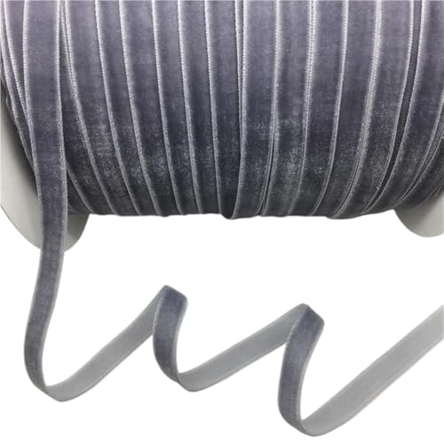 Dickes Satinband, Samtband for Heimdekoration, 4,5 m, luxuriöses Vintage-Samtband, 10 mm, blau-grün-braunes Geschenkband mit Schleife, 1 Rolle(Grey) von CRYSEU