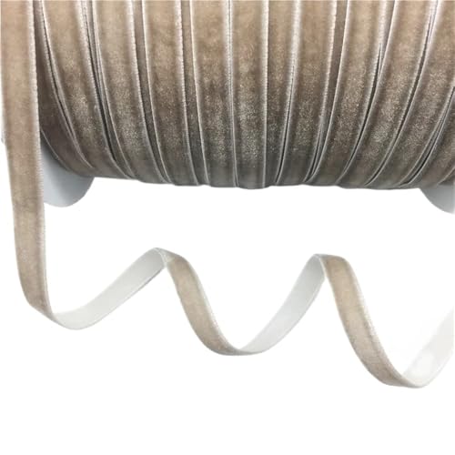 Dickes Satinband, Samtband for Heimdekoration, 4,5 m, luxuriöses Vintage-Samtband, 10 mm, blau-grün-braunes Geschenkband mit Schleife, 1 Rolle(Light Gray) von CRYSEU