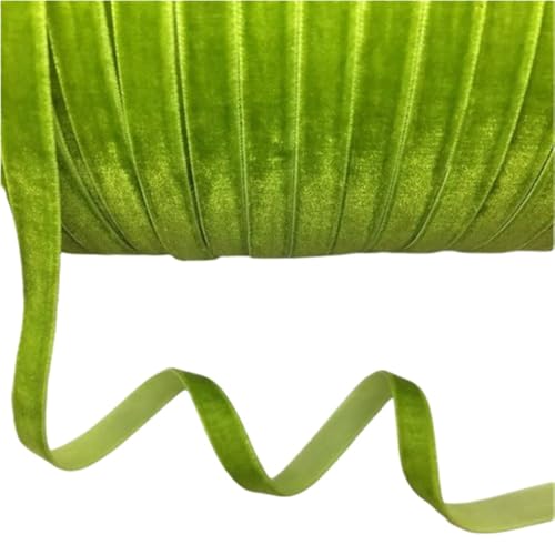 Dickes Satinband, Samtband for Heimdekoration, 4,5 m, luxuriöses Vintage-Samtband, 10 mm, blau-grün-braunes Geschenkband mit Schleife, 1 Rolle(Light Green) von CRYSEU