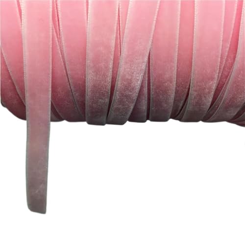 Dickes Satinband, Samtband for Heimdekoration, 4,5 m, luxuriöses Vintage-Samtband, 10 mm, blau-grün-braunes Geschenkband mit Schleife, 1 Rolle(Pink) von CRYSEU