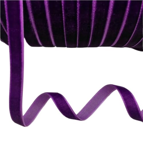 Dickes Satinband, Samtband for Heimdekoration, 4,5 m, luxuriöses Vintage-Samtband, 10 mm, blau-grün-braunes Geschenkband mit Schleife, 1 Rolle(Purple) von CRYSEU
