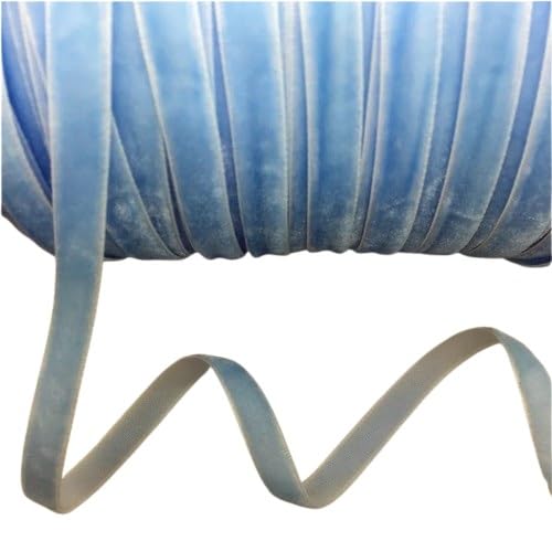 Dickes Satinband, Samtband for Heimdekoration, 4,5 m, luxuriöses Vintage-Samtband, 10 mm, blau-grün-braunes Geschenkband mit Schleife, 1 Rolle(Sky Blue) von CRYSEU