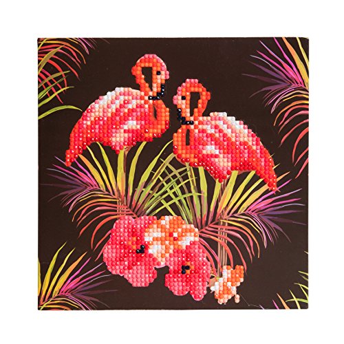 CRYSTAL ART CCK-A7 Rosa Flamingos, 18x18cm Kristallkunstkarte, Mehrfarbig von CRYSTAL ART