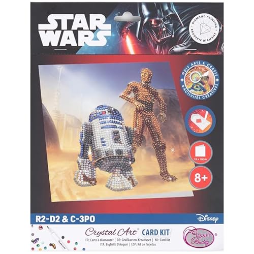 CRYSTAL ART Diamond Painting Kit Star Wars Karte R2D2 und C3PO 18x18 cm von CRYSTAL ART
