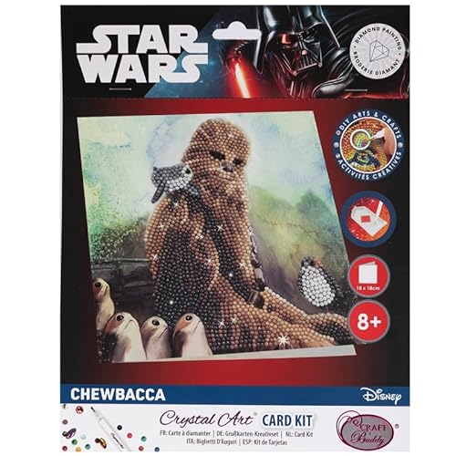 CRYSTAL ART Set mit Diamantkarte, 18 x 18 cm, Star Wars Chewbacca von CRYSTAL ART