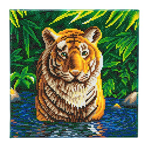 Crystal Art CAK-A74 Tiger-Pool, Kristallkunst 30x30cm Framed Kits, Multicolor, 12 x 12 inches von CRYSTAL ART