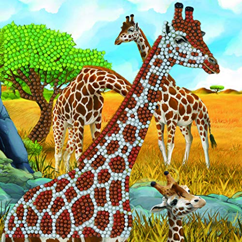 Sanfte Giraffe, 18x18cm Kristallkunstkarte von CRYSTAL ART