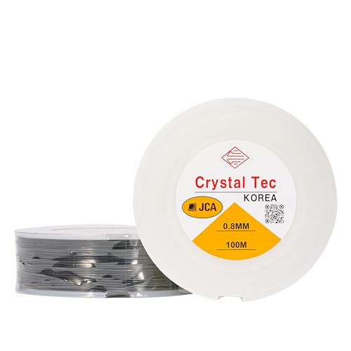 Crystal Tec Korea TPU-Kordel, stark, dehnbar, elastisch, für Schmuckherstellung, Perlenschnur (100 m, 0,8 mm), Farbe: Mitternachtsschwarz von CRYSTAL TEC KOREA