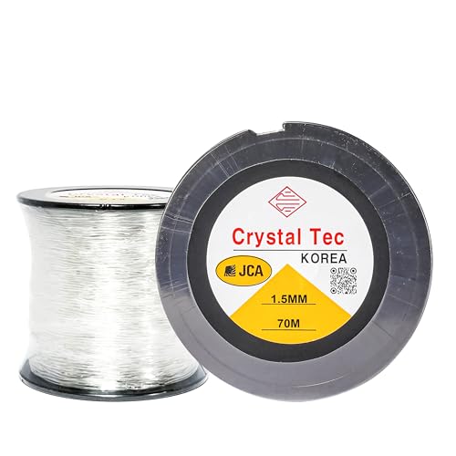 Crystal Tec Korea TPU-Schnur, klar, stark, dehnbar, elastisch, für Schmuckherstellung, Perlenschnur (20 m, 1,5 mm) von CRYSTAL TEC KOREA