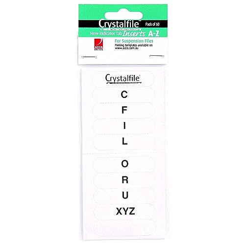 Crystalfile Indikator-Registerkarten, Az Wht, 60 Stück von CRYSTALFILE(R)