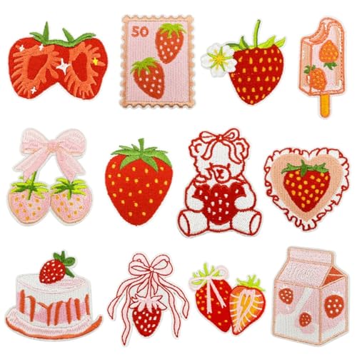 12 Stück bestickte rosa Erdbeere bestickte Aufnäher Bär Stoffaufkleber bestickte Aufkleber niedlich Nähen dekorativer Aufnäher Halloween DIY für DIY Hut Jacke Kleidung Tasche DIY Dekoration 12 Stück bestickte rosa Erdbeere bestickte Aufnäher Bär Stoffaufkleber bestickte Aufkleber niedlich Nähen dekorativer Aufnäher Halloween DIY für DIY Hut Jacke Kleidung Tasche DIY Dekoration von CRZQXOUR