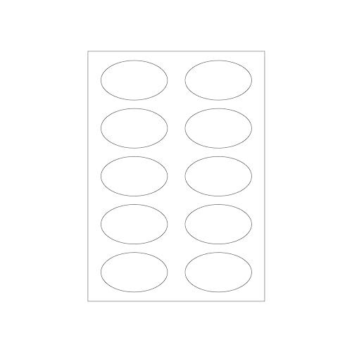 MADE IN GERMANY 100 Etiketten selbstklebend oval 80 x 47 mm weiß permanent klebend auf Bogen A4 (10 Bögen x 10 Etik.) CS Label – Universaletiketten zum Beschriften und Bedrucken von CS Webkontor