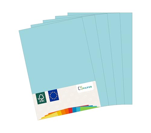 MADE IN EU 20 Blatt farbiges Papier HELLBLAU A4 80 g/m² CS Paper - Druckerpapier, Kopierpapier, Universalpapier zum Drucken, Basteln & Falten im Format DIN A4. Papier für den Heim- & Bürobedarf von CS Webkontor