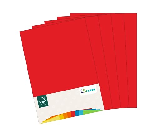 MADE IN EU 20 Blatt farbiges Papier ROT A4 80 g/m² CS Paper - Druckerpapier, Kopierpapier, Universalpapier zum Drucken, Basteln & Falten im Format DIN A4. Papier für den Heim- & Bürobedarf von CS Webkontor