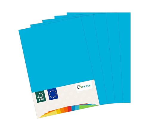 MADE IN EU 20 Blatt farbiges Papier BLAU A4 80 g/m² CS Paper - Druckerpapier, Kopierpapier, Universalpapier zum Drucken, Basteln & Falten im Format DIN A4. Papier für den Heim- & Bürobedarf von CS Webkontor