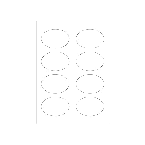 MADE IN GERMANY 200 ovale Etiketten selbstklebend 80 x 55 mm weiß permanent klebend auf Bogen A4 (25 Bögen x 8 Etik.) CS Label – Universaletiketten zum Beschriften und Bedrucken. von CS Webkontor