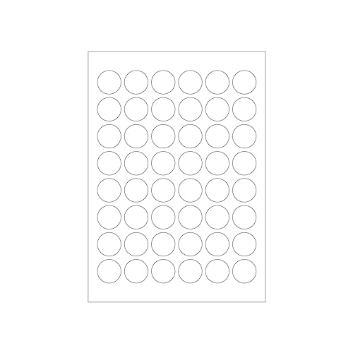 MADE IN GERMANY 240 Etiketten selbstklebend 28 mm rund weiß permanent klebend auf Bogen A4 (5 Bögen x 48 Etik.) CS Label – Universaletiketten zum Beschriften und Bedrucken. von CS Webkontor