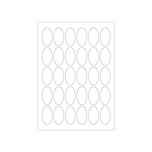 MADE IN GERMANY 3.000 ovale Etiketten selbstklebend 28 x 50 mm weiß permanent klebend auf Bogen A4 (100 Bögen x 30 Etik.) CS Label – Universaletiketten zum Beschriften und Bedrucken. von CS Webkontor
