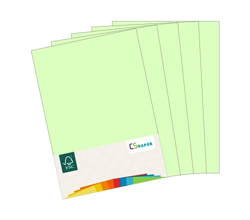 MADE IN EU 50 Blatt farbiges Papier HELLGRÜN A4 80 g/m² CS Paper - Druckerpapier, Kopierpapier, Universalpapier zum Drucken, Basteln & Falten im Format DIN A4. Papier für den Heim- & Bürobedarf von CS Webkontor