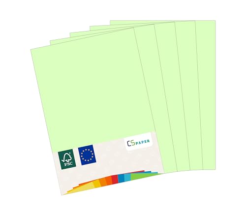 MADE IN EU 180 Blatt farbiges Papier HELLGRÜN A4 80 g/m² CS Paper - Druckerpapier, Kopierpapier, Universalpapier zum Drucken, Basteln & Falten im Format DIN A4. Papier für den Heim- & Bürobedarf von CS Webkontor