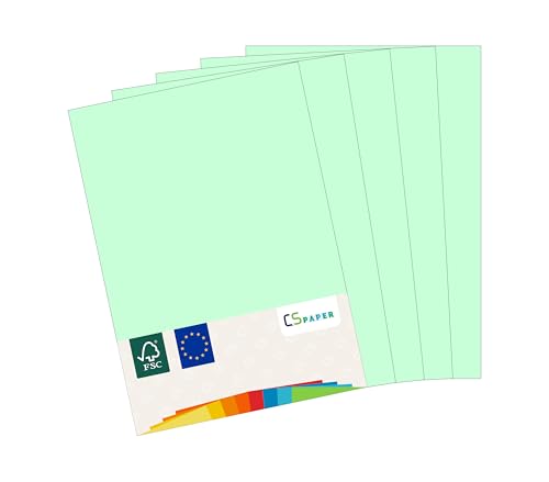 MADE IN EU 180 Blatt farbiges Papier MINTGRÜN A4 80 g/m² CS Paper - Druckerpapier, Kopierpapier, Universalpapier zum Drucken, Basteln & Falten im Format DIN A4. Papier für den Heim- & Bürobedarf von CS Webkontor