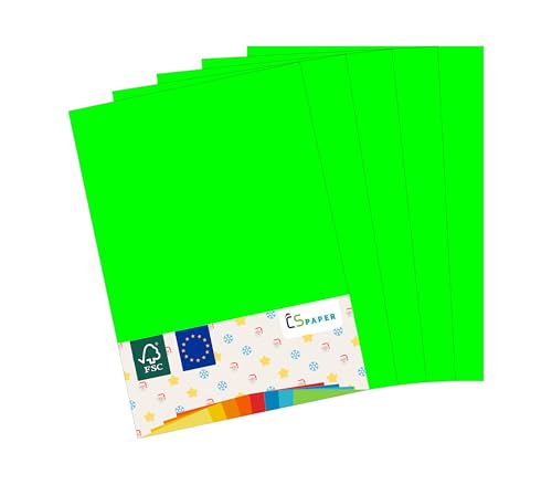 MADE IN EU 180 Blatt farbiges Papier NEONGRÜN A4 80 g/m² CS Paper - Druckerpapier, Kopierpapier, Universalpapier zum Drucken, Basteln & Falten im Format DIN A4. Papier für den Heim- & Bürobedarf von CS Webkontor