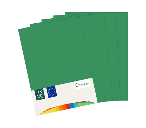 MADE IN EU 180 Blatt farbiges Papier TANNENGRÜN A4 80 g/m² CS Paper - Druckerpapier, Kopierpapier, Universalpapier zum Drucken, Basteln & Falten im Format DIN A4. Papier für den Heim- & Bürobedarf von CS Webkontor