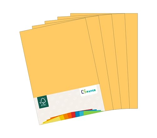 MADE IN EU 20 Blatt farbiges Papier HONIG (Goldgelb) A4 80g/m² CS Paper - Druckerpapier, Kopierpapier, Universalpapier zum Drucken, Basteln & Falten im Format DIN A4. Papier für den Heim- & Bürobedarf von CS Webkontor