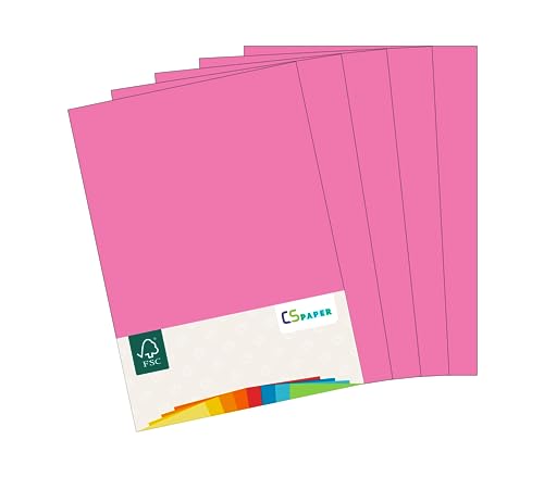 MADE IN EU 20 Blatt farbiges Papier NEONROSA A4 80 g/m² CS Paper - Druckerpapier, Kopierpapier, Universalpapier zum Drucken, Basteln & Falten im Format DIN A4. Papier für den Heim- & Bürobedarf von CS Webkontor