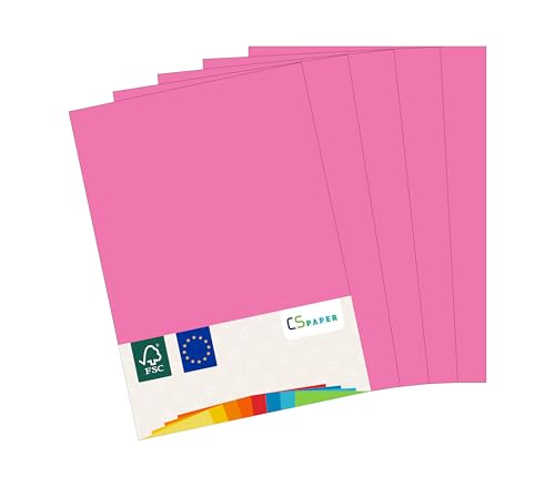 MADE IN EU 20 Blatt farbiges Papier NEONROSA A4 80 g/m² CS Paper - Druckerpapier, Kopierpapier, Universalpapier zum Drucken, Basteln & Falten im Format DIN A4. Papier für den Heim- & Bürobedarf von CS Webkontor