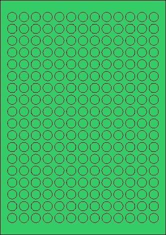 MADE IN GERMANY 1.170 Etiketten Farbetiketten selbstklebend rund 12 mm GRÜN permanent klebend auf Bogen A4 (5 Bögen x 234 Etik.) CS Label – Universaletiketten zum Beschriften und Bedrucken von CS Webkontor