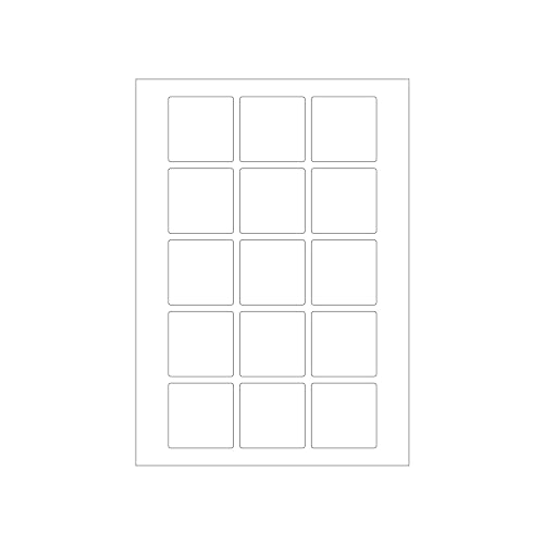 MADE IN GERMANY 150 Etiketten mit abger. Ecken selbstklebend 50 x 50 mm weiß permanent klebend auf Bogen A4 (10 Bögen x 15 Etik.) CS Label – Universaletiketten zum Beschriften und Bedrucken. von CS Webkontor