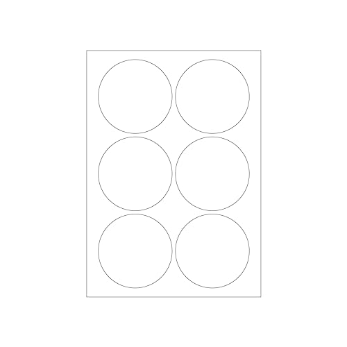 MADE IN GERMANY 150 Etiketten selbstklebend 89 mm rund weiß permanent klebend auf Bogen A4 (25 Bögen x 6 Etik.) CS Label – Universaletiketten zum Beschriften und Bedrucken. von CS Webkontor