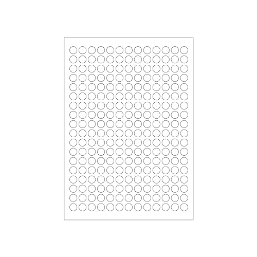 MADE IN GERMANY 2.340 Etiketten selbstklebend 12 mm rund weiß permanent klebend auf Bogen A4 (10 Bögen x 234 Etik.) CS Label – Universaletiketten zum Beschriften und Bedrucken. von CS Webkontor