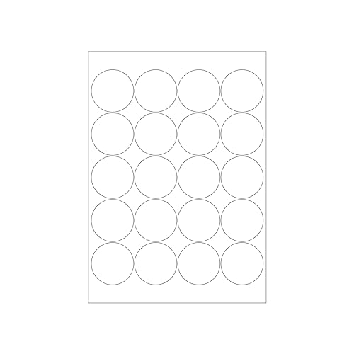 MADE IN GERMANY 200 Etiketten selbstklebend 50 mm rund weiß permanent klebend auf Bogen A4 (10 Bögen x 20 Etik.) CS Label – Universaletiketten zum Beschriften und Bedrucken. von CS Webkontor