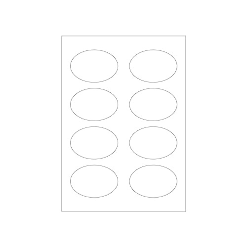 MADE IN GERMANY 200 Etiketten selbstklebend oval 80 x 55 mm weiß permanent klebend auf Bogen A4 (25 Bögen x 8 Etik.) CS Label – Universaletiketten zum Beschriften und Bedrucken von CS Webkontor