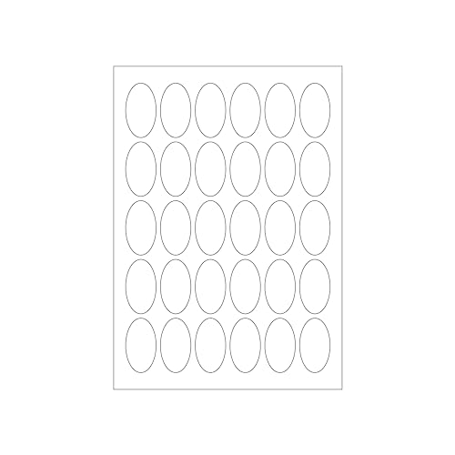 MADE IN GERMANY 300 ovale Etiketten selbstklebend 28 x 50 mm weiß permanent klebend auf Bogen A4 (10 Bögen x 30 Etik.) CS Label – Universaletiketten zum Beschriften und Bedrucken. von CS Webkontor