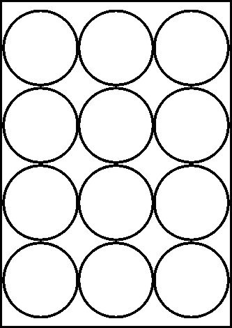 MADE IN GERMANY 60 Etiketten selbstklebend rund 67,5 mm weiß permanent klebend auf Bogen A4 (5 Bögen x 12 Etik.) CS Label – Universaletiketten zum Beschriften und Bedrucken von CS Webkontor