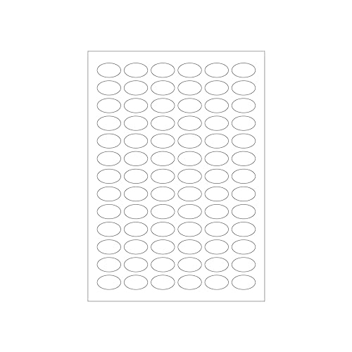 MADE IN GERMANY 7.800 ovale Etiketten selbstklebend 17 x 28 mm weiß permanent klebend auf Bogen A4 (100 Bögen x 78 Etik.) CS Label – Universaletiketten zum Beschriften und Bedrucken. von CS Webkontor