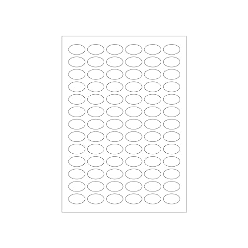 MADE IN GERMANY 780 ovale Etiketten selbstklebend 17 x 28 mm weiß permanent klebend auf Bogen A4 (10 Bögen x 78 Etik.) CS Label – Universaletiketten zum Beschriften und Bedrucken. von CS Webkontor